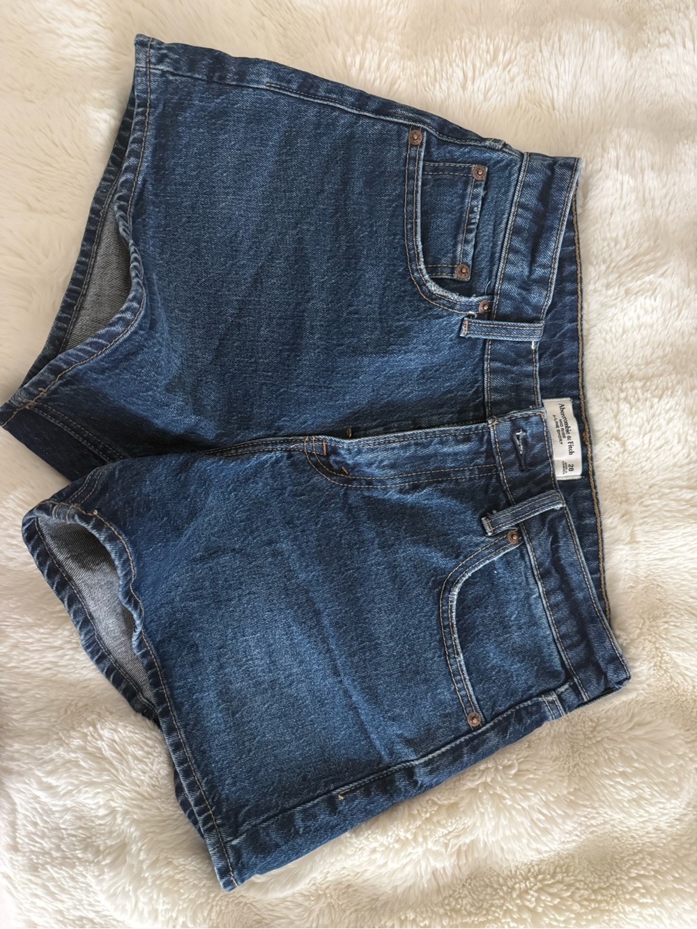 Abercrombie & Fitch dark blue denim shorts